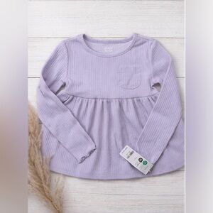 💜Carters Lavender Long Sleeve Girls Babydoll Top